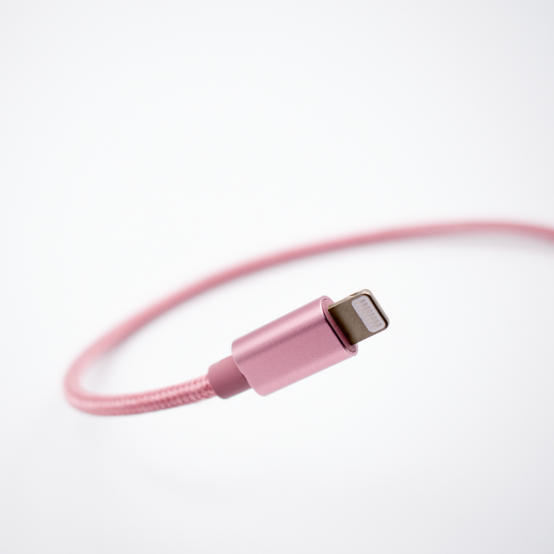 Cable Iphone Lightning Certificado 1 Metro Rosado Urbano Labs-2