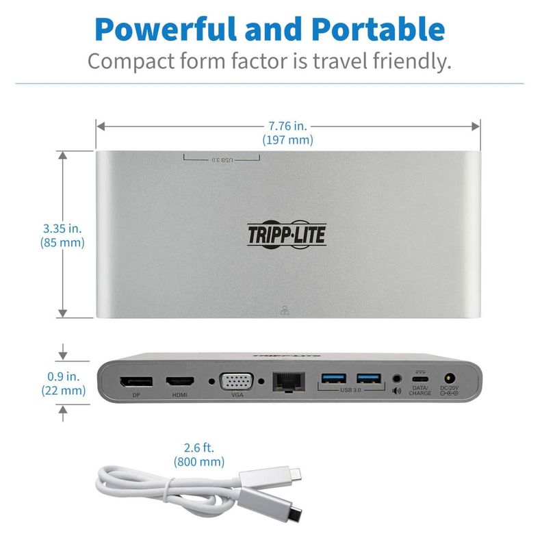 Docking Station Tripplite Ultra HD 4K DP HDMI VGA USB A/C-5
