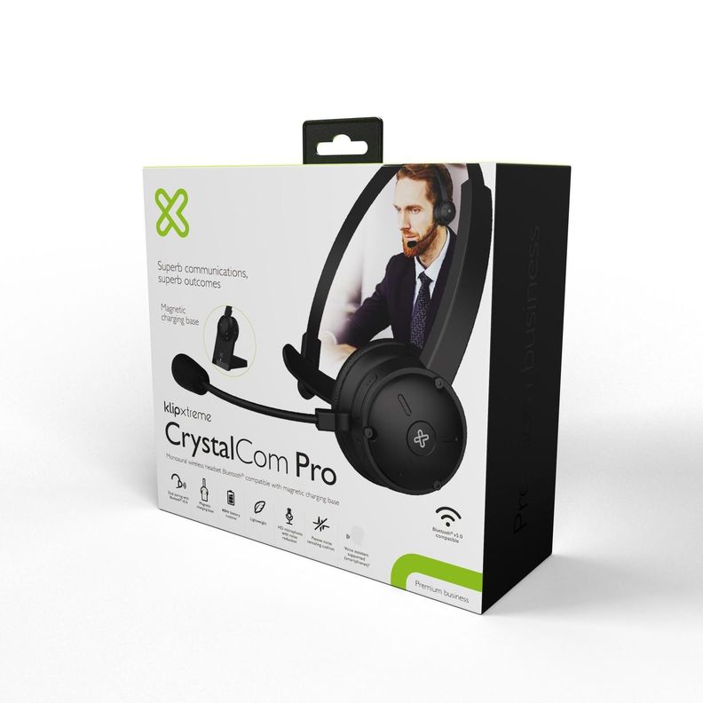 Audífonos CrystalCom Pro Inalámbrico Diadema Negro-5