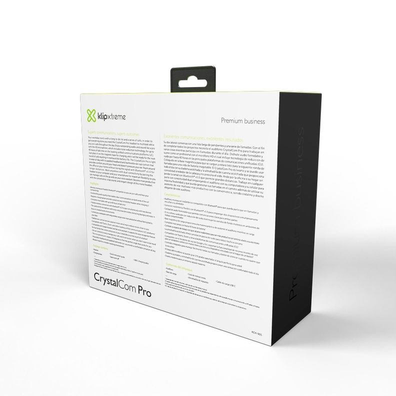 Audífonos CrystalCom Pro Inalámbrico Diadema Negro-6