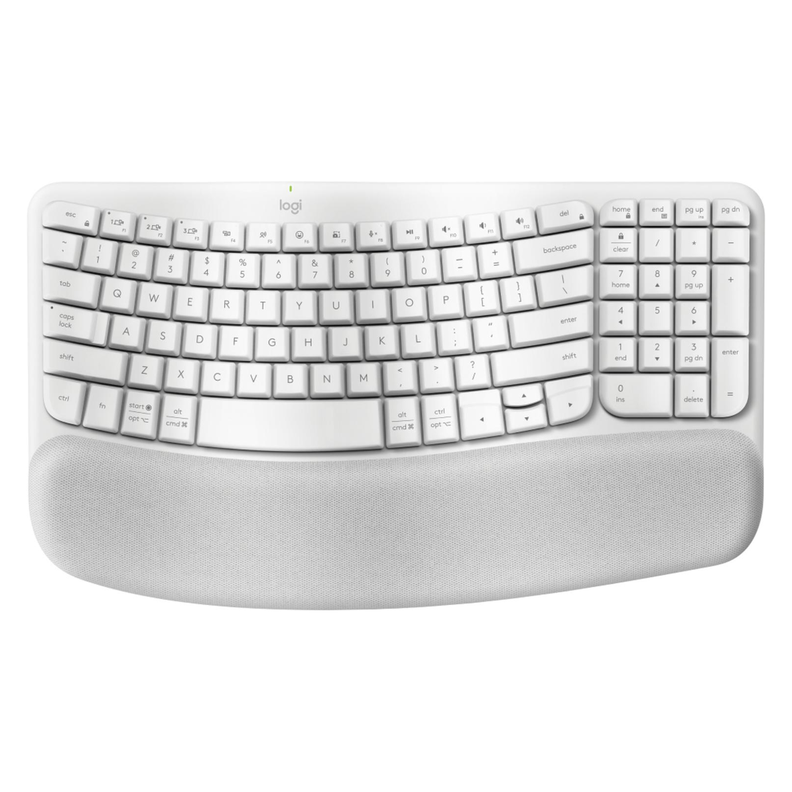 Teclado Wave Key RF Inalámbrico + Bluetooth QWERTY Español Blanco-0