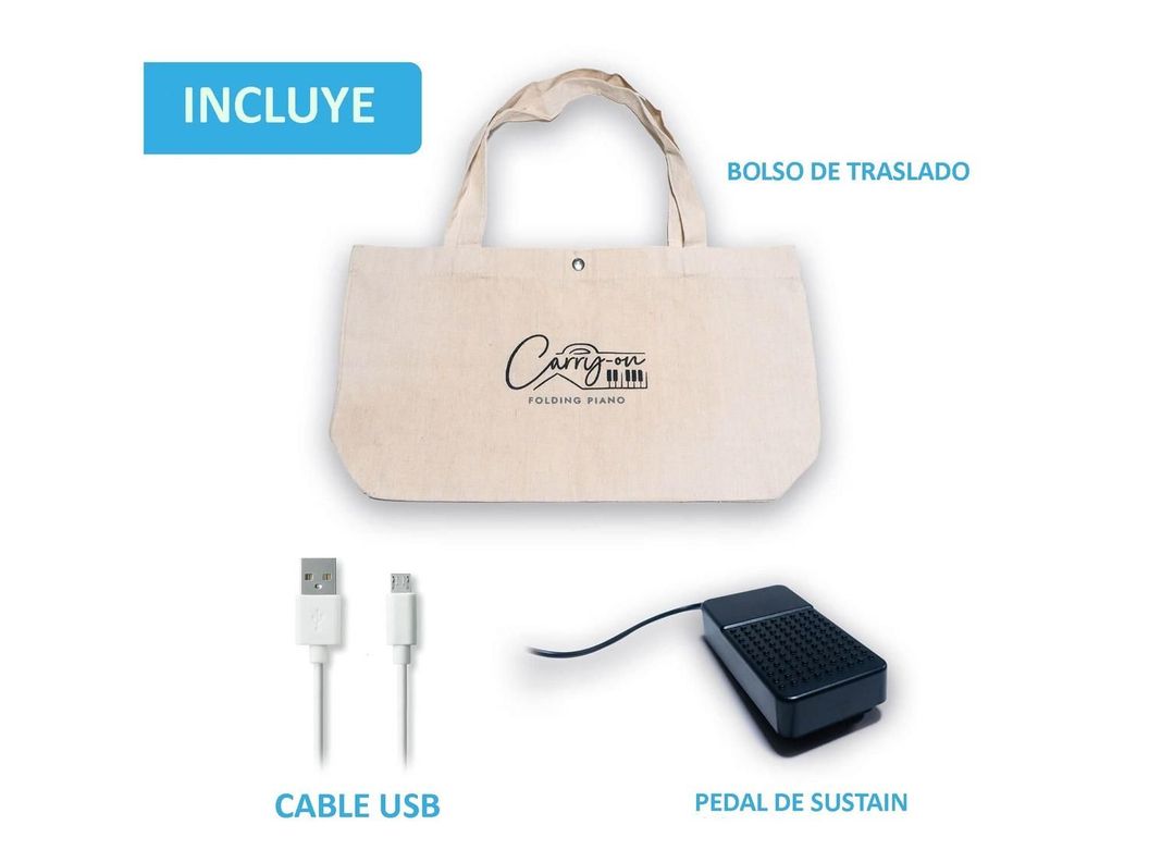 Piano PLEGABLE 88teclas, 128sonid, Parlant,USB, MIDI-4