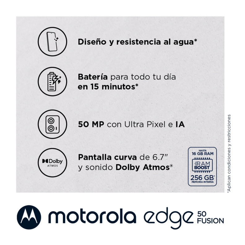 Smartphone Motorola Edge 50 Fusion 8GB 256GB 6.67" Verde Azulado-1