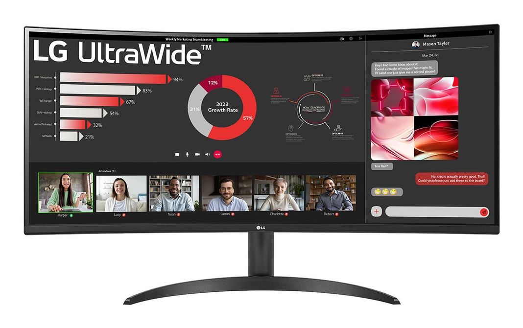 Monitor Curvo LG UltraWide 34WR50QC-B WQHD 34"-0
