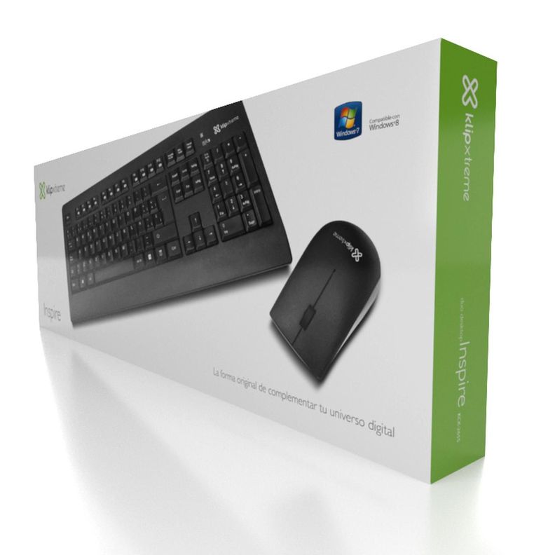 Kit Teclado y Mouse Inspire RF inalámbrico QWERTY Negro-6