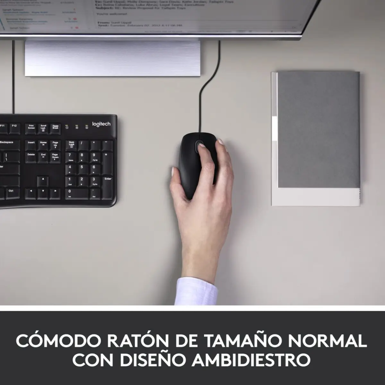 Combo de Teclado y Mouse MK120 USB Negro-2