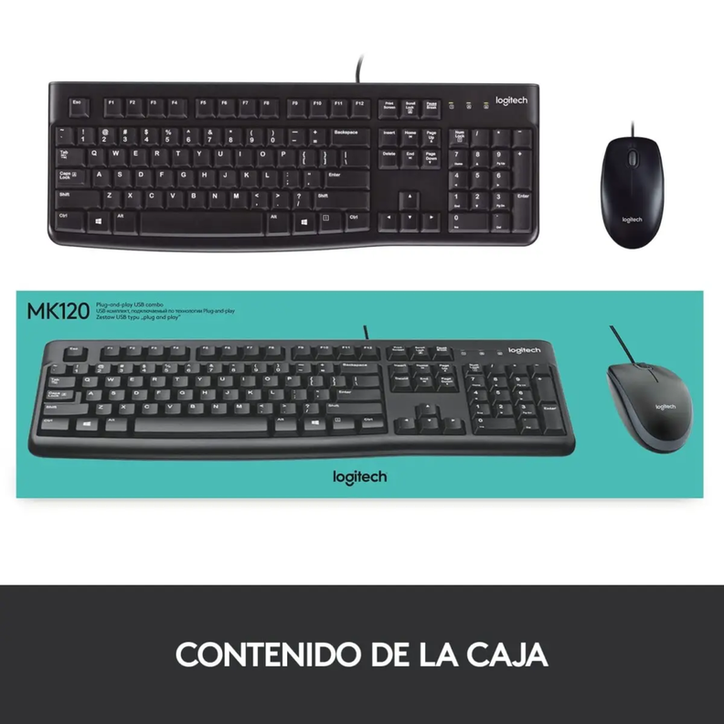Combo de Teclado y Mouse MK120 USB Negro-7