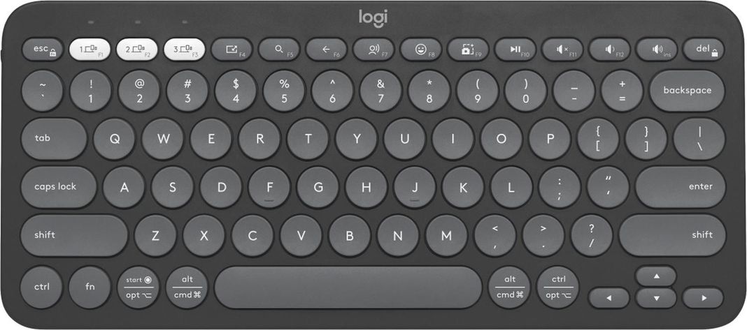 Teclado Pebble Keys 2 K380s RF Inalámbrico + Bluetooth QWERTY Grafito-0
