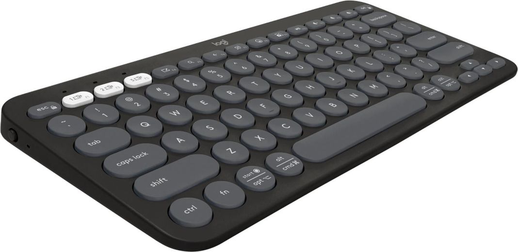 Teclado Pebble Keys 2 K380s RF Inalámbrico + Bluetooth QWERTY Grafito-1