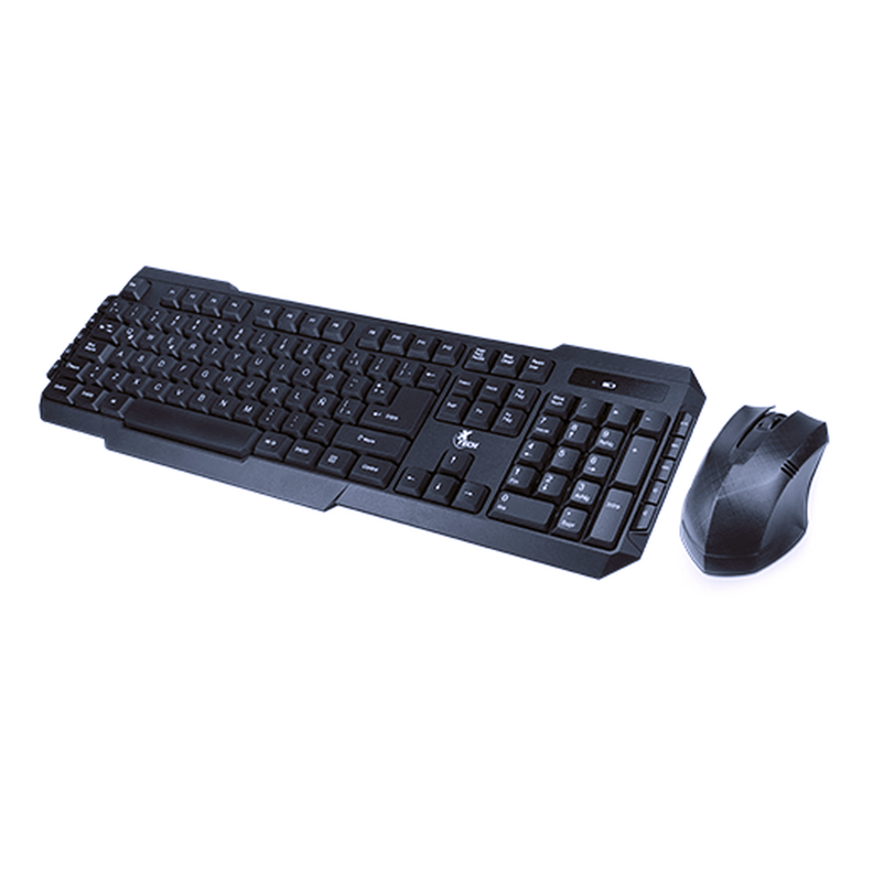 Kit Teclado y Mouse RF inalámbrico QWERTY Español Negro-0