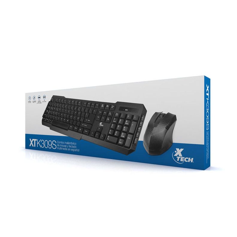 Kit Teclado y Mouse RF inalámbrico QWERTY Español Negro-6