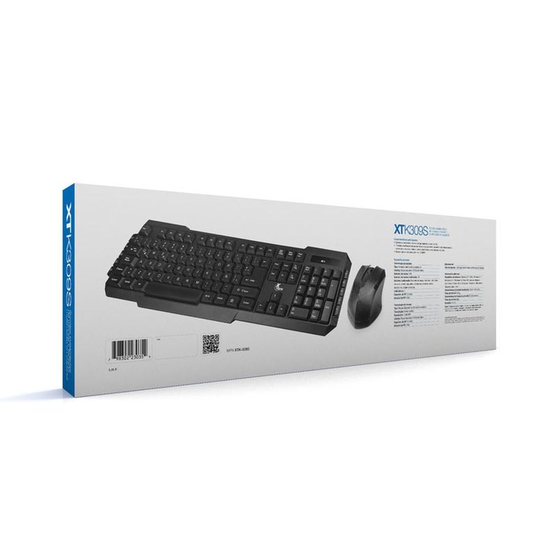 Kit Teclado y Mouse RF inalámbrico QWERTY Español Negro-7
