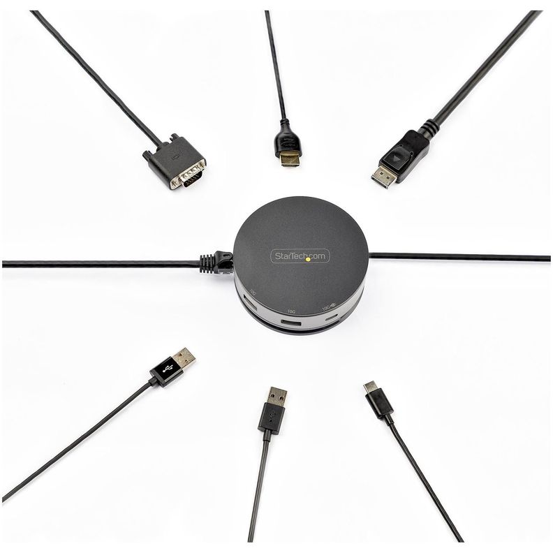Docking Station Portátil HDMI 4K DP VGA GbE 3 puertos USB-2