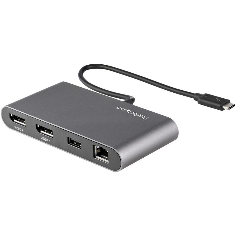Mini Docking Station Portátil para 2 Monitores con DP 4K USB-A GbE-1