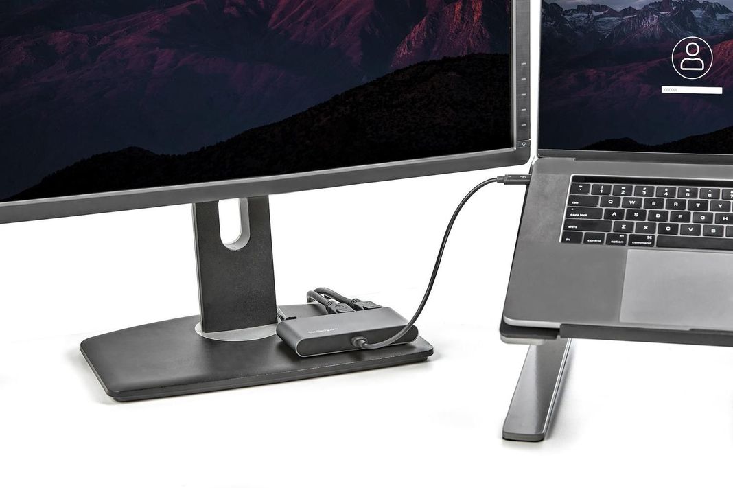 Mini Docking Station Portátil para 2 Monitores con DP 4K USB-A GbE-4