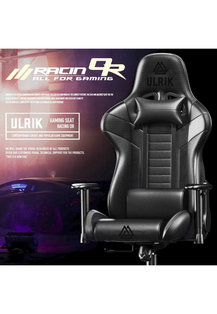 Silla Gamer de oficina Negra Profesional Ulrik Dark-3
