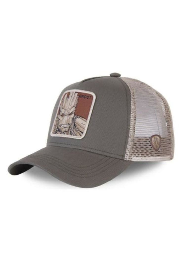 Gorro-jockey Visera Curva con Malla Diseño Groot Gris-0