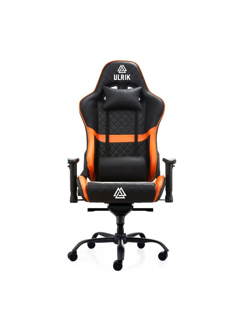 Silla Gamer de oficina Profesional Ulrik Pro XL Iron 4D Naranjo-1