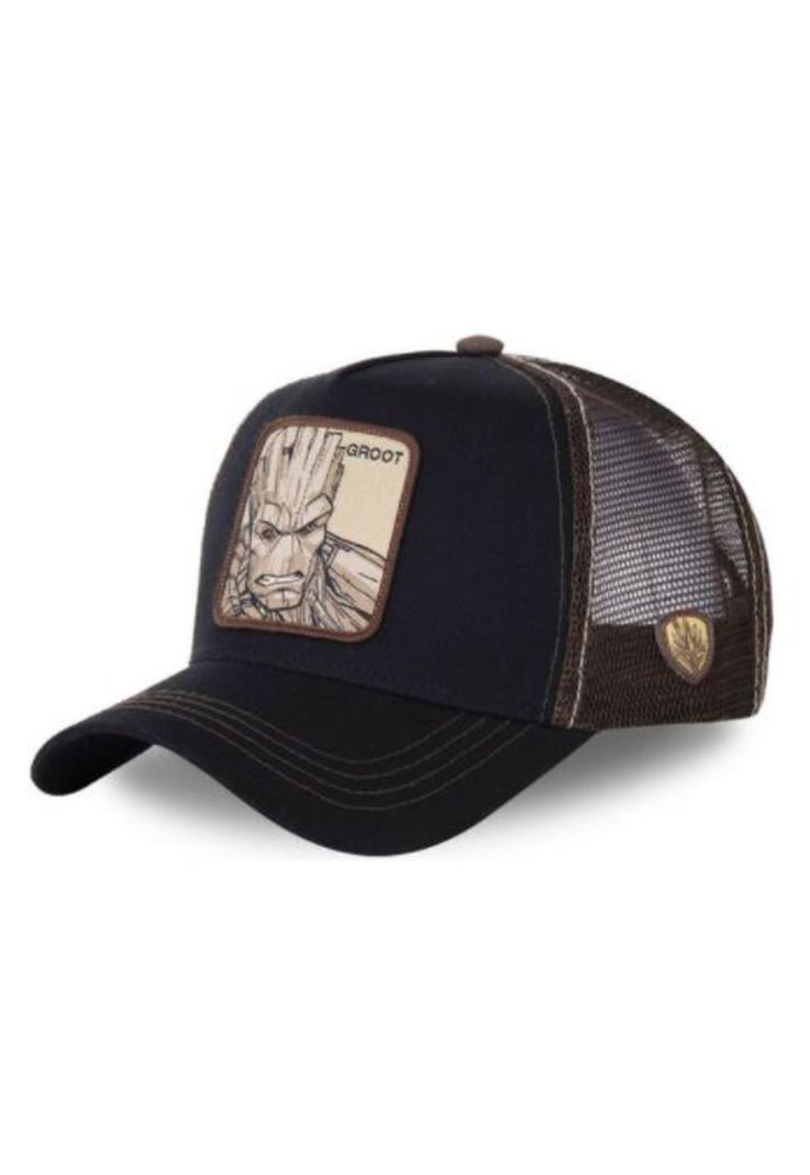 Gorro-jockey Visera Curva con Malla Diseño Groot Negro-0