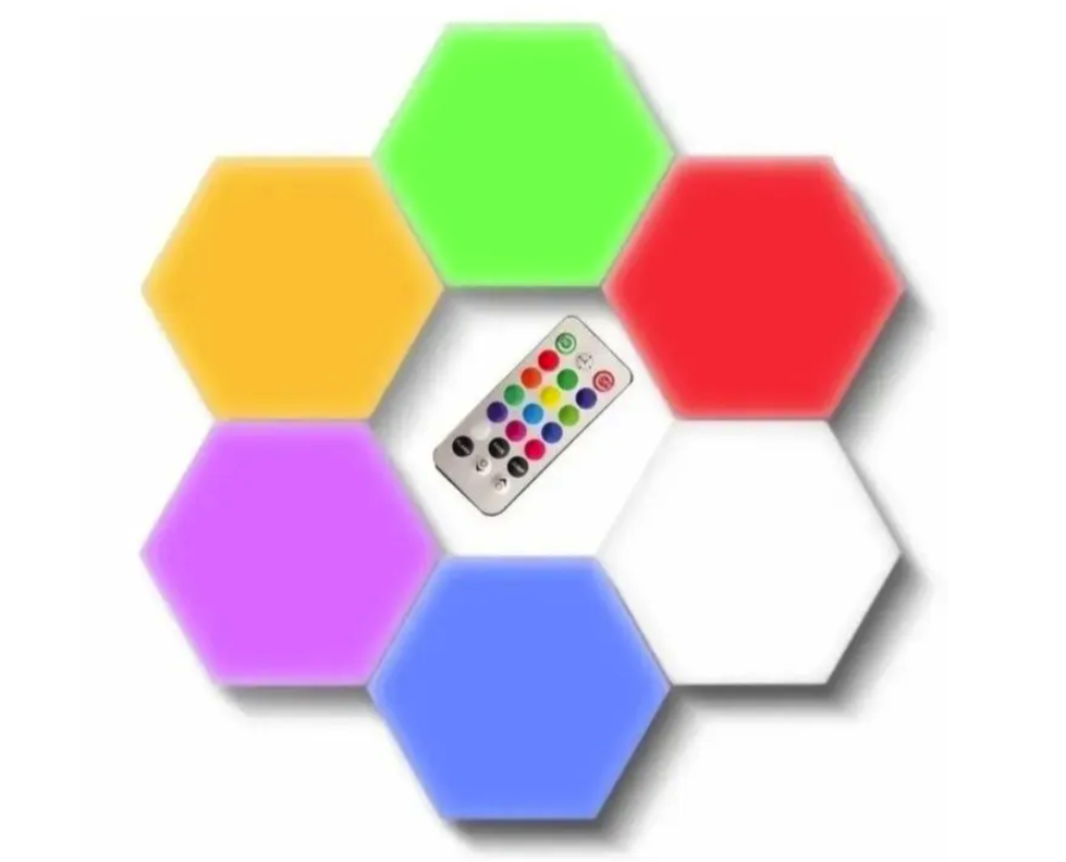 Lampara De Pared Hexagonal Con Sensor Tactil/Control Remoto-1