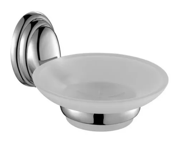 Jabonera Colomba Cromada Vidrio Empavonado-0