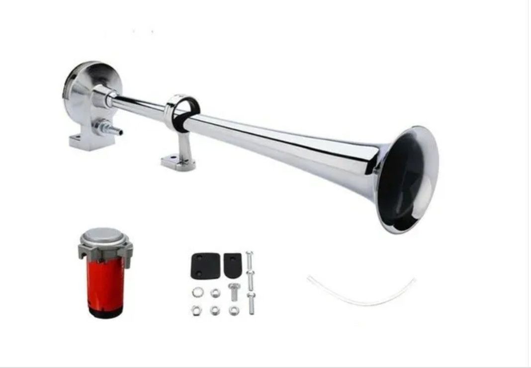 Bocina Electrica Trompeta Aire Comprimido Universal Auto 12v-2