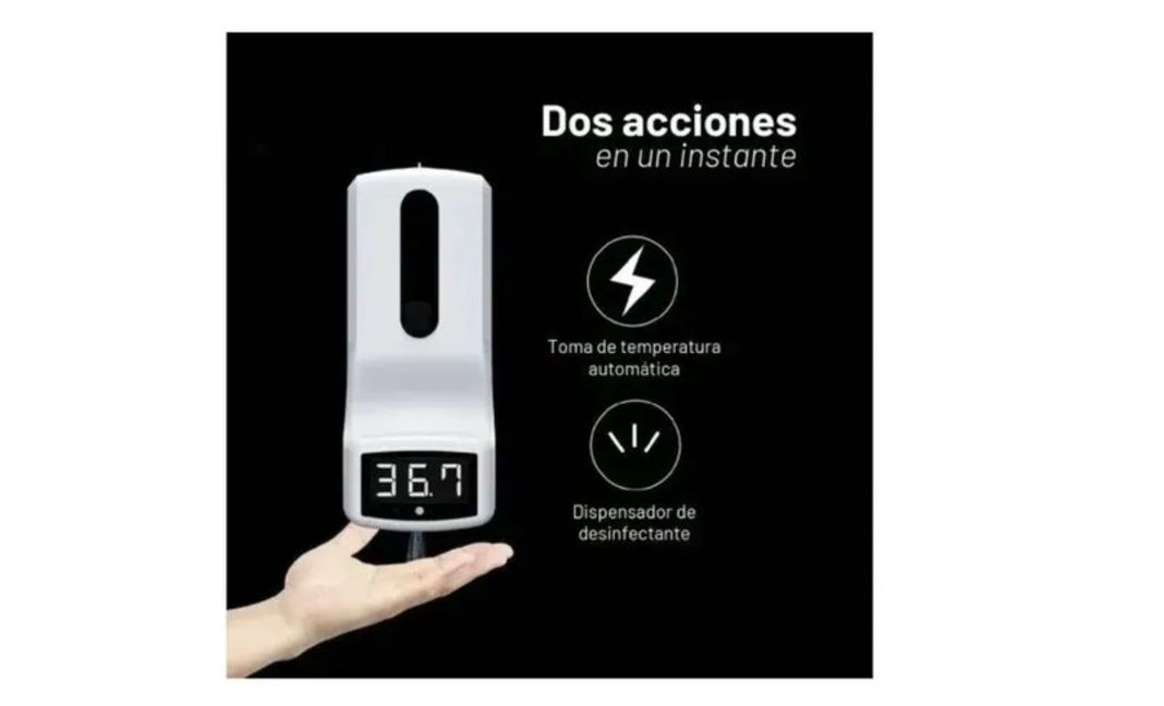 Termómetro Y Dispensador De Alcohol Gel Infrarrojo Digital -7