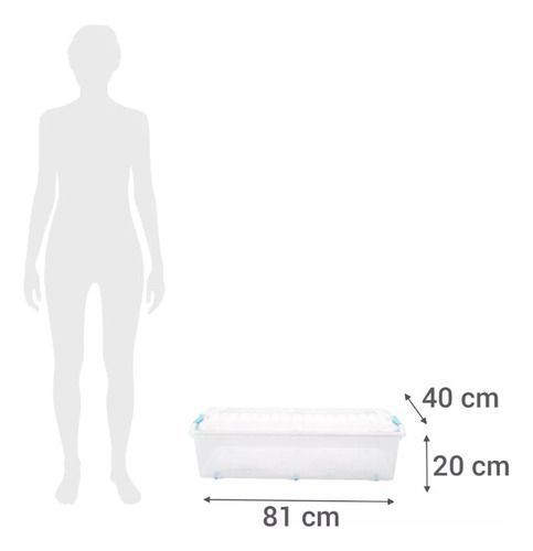 Caja Organizadora Bajo Cama 48 Litros Con Ruedas-3