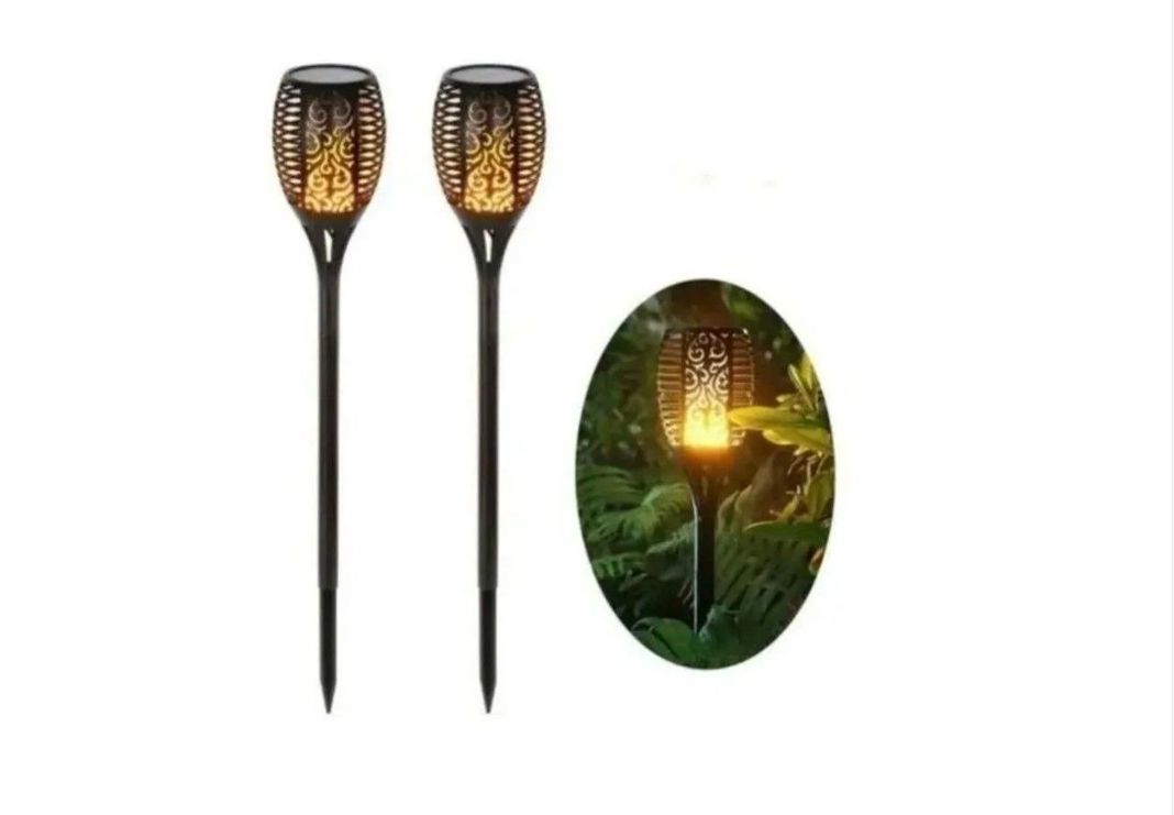 Luz Solar Estaca Estilo Antorcha Para Jardín Al Aire Libre-0