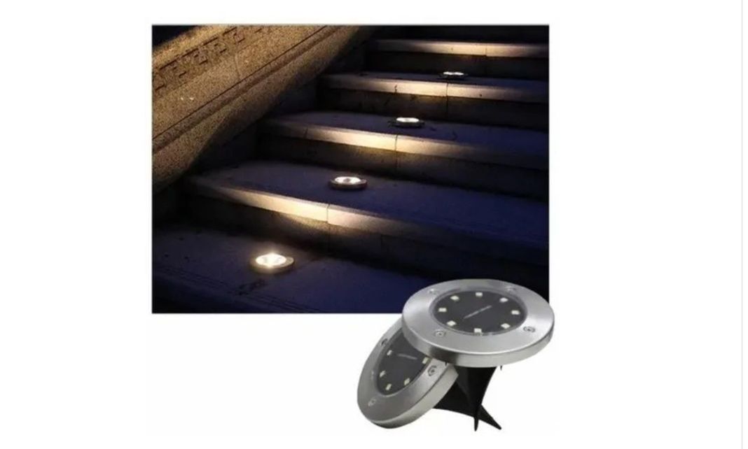 Pack 4 Foco Led Solar Exterior Estaca Jardin 8 Led-2