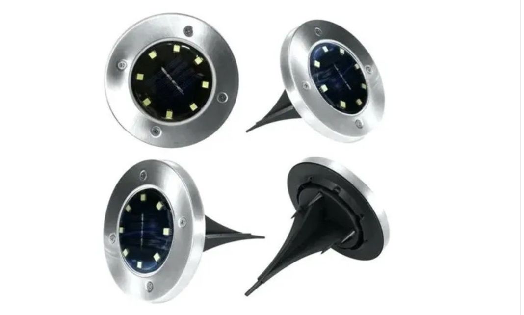 Pack 4 Foco Led Solar Exterior Estaca Jardin 8 Led-1