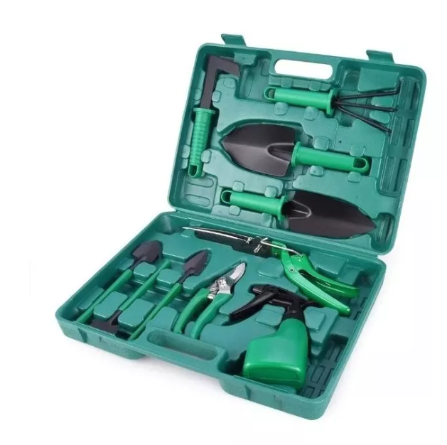 Kit Herramientas Jardinería Acero Rastrillo Tijera Podar-0