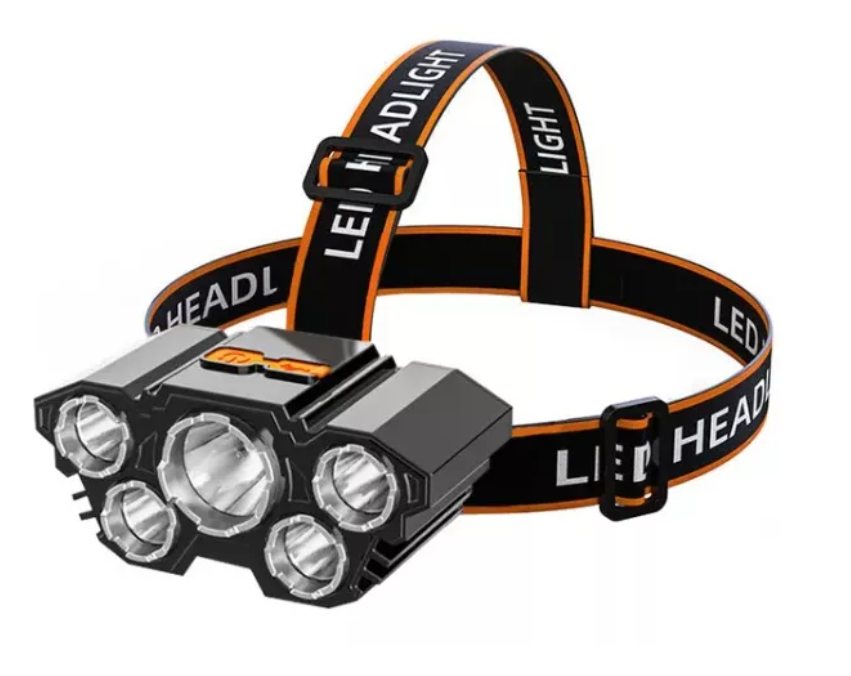Linterna Frontal 5 Led Impermeable Recargable Por Usb Luz-0
