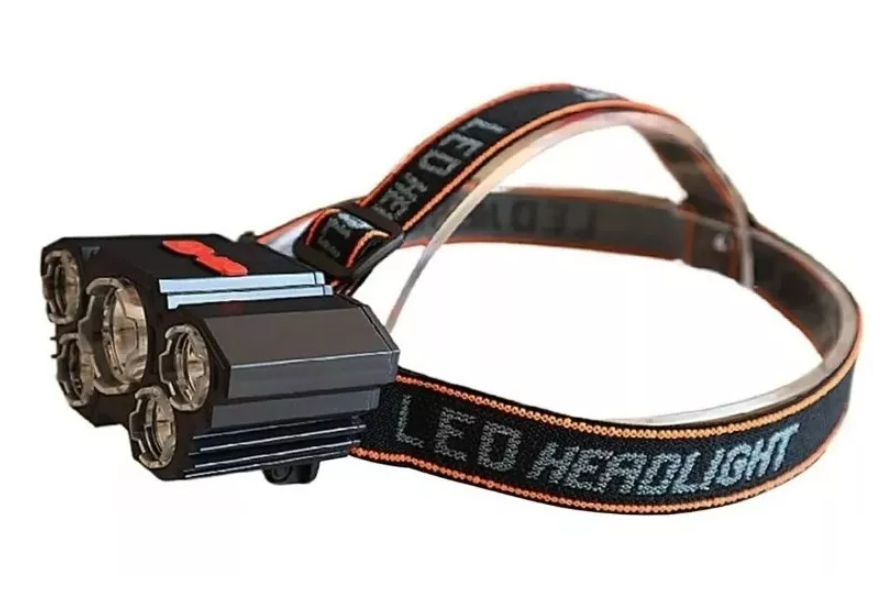 Linterna Frontal 5 Led Impermeable Recargable Por Usb Luz-1