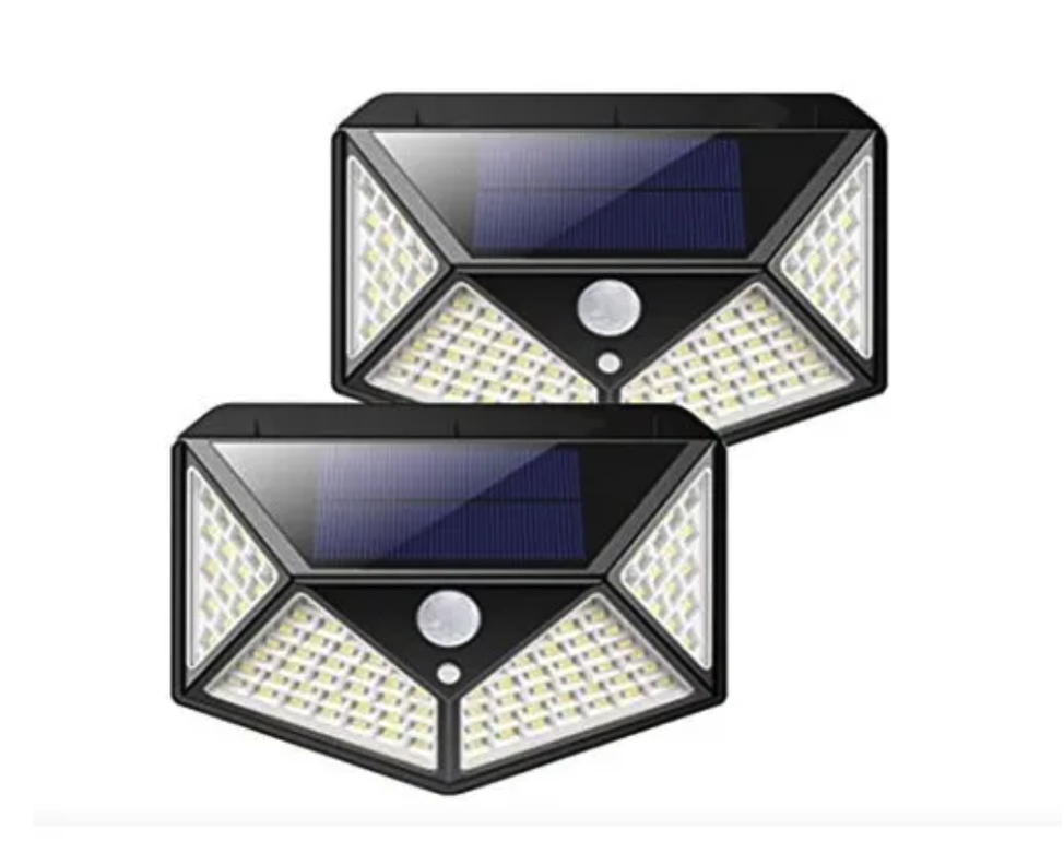 Foco Solar Led Exterior 100 Led Con Sensor De Movimiento -3