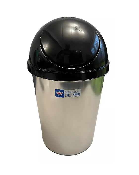 Papelera Vaiven Metalizada 8.5 Litros Color Plateado-0