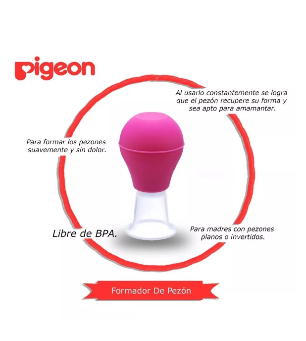Formador De Pezón Con Estuche Pigeon Talla rosa-3