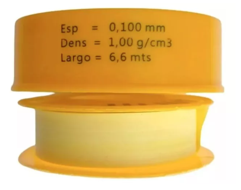 Pack 10 Unidades Teflón 1/2 6.6mt Amarillo Gas-1