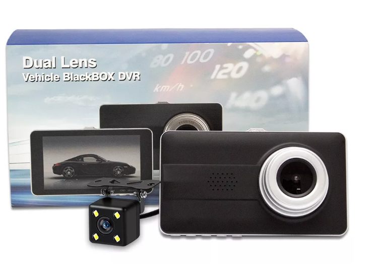 Cámara Seguridad 1080p Automóvil Hd Dash Cam Y Reversa-0