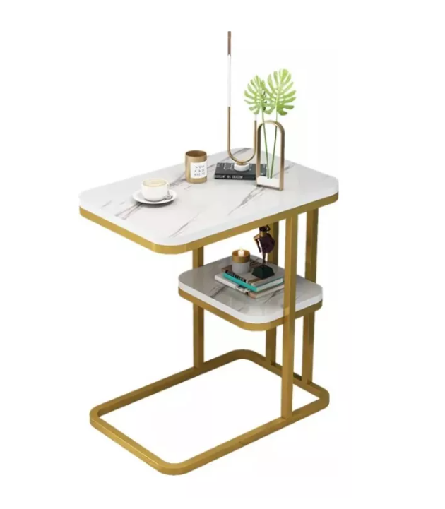 Mesa Auxiliar Mesa De Té Dos Niveles Para Sala Sofá Y Cama-0
