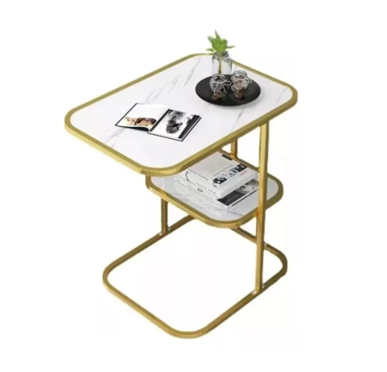 Mesa Auxiliar Mesa De Té Dos Niveles Para Sala Sofá Y Cama-1