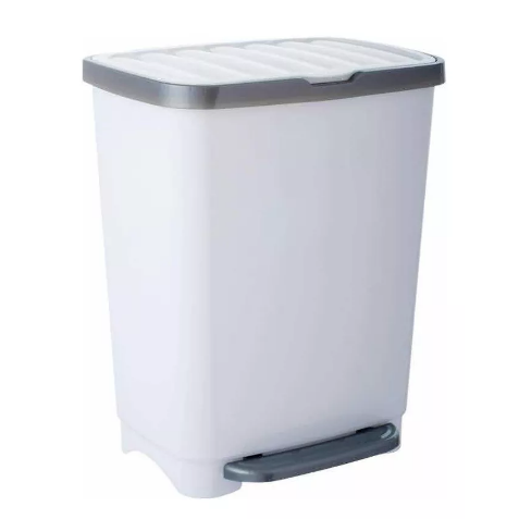 Basurero De Pedal 25 Litros - Blanco-0