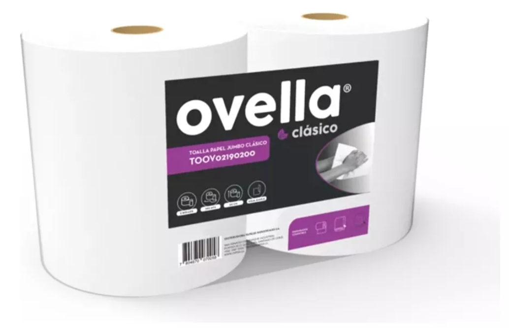 Toalla Papel Jumbo – Dispensador – Ovella – 190 Mts – 2 Uds.-1