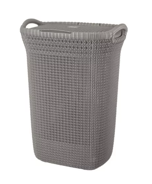 Canasto para ropa rectangular khipu color gris-0