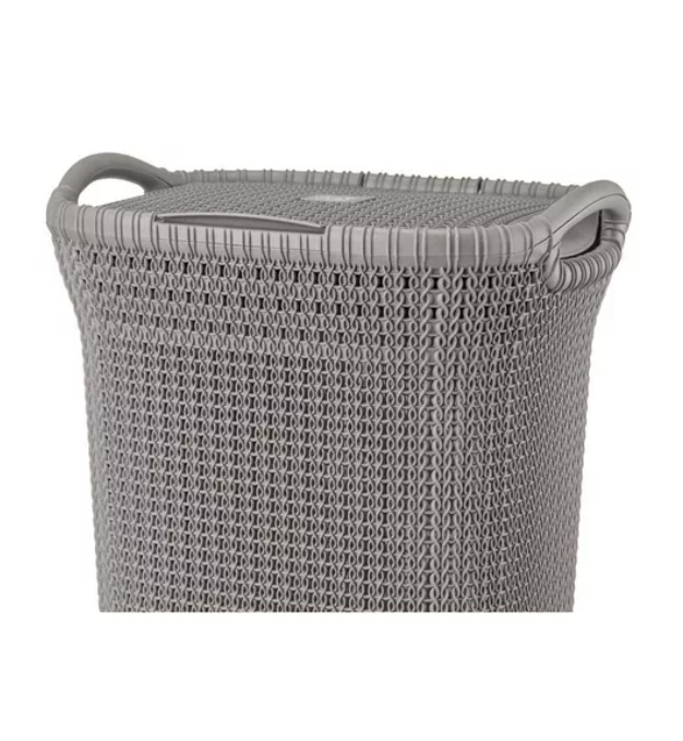 Canasto para ropa rectangular khipu color gris-1