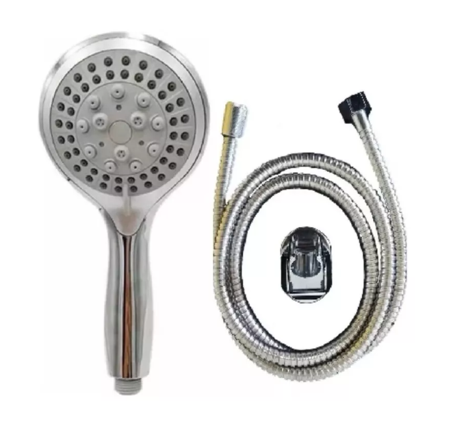 Kit Manguera Flexible Y Ducha Challa 1.85 Metros + Soporte-0