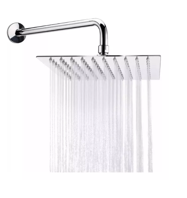 Kit De Plato-ducha Inox Cuadrado 25 Cms + Brazo 30cm-0