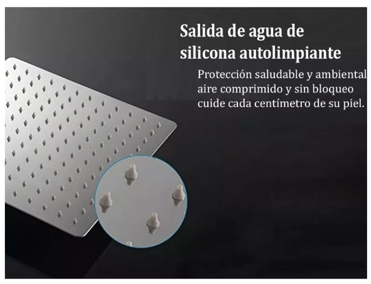 Kit De Plato-ducha Inox Cuadrado 25 Cms + Brazo 30cm-3
