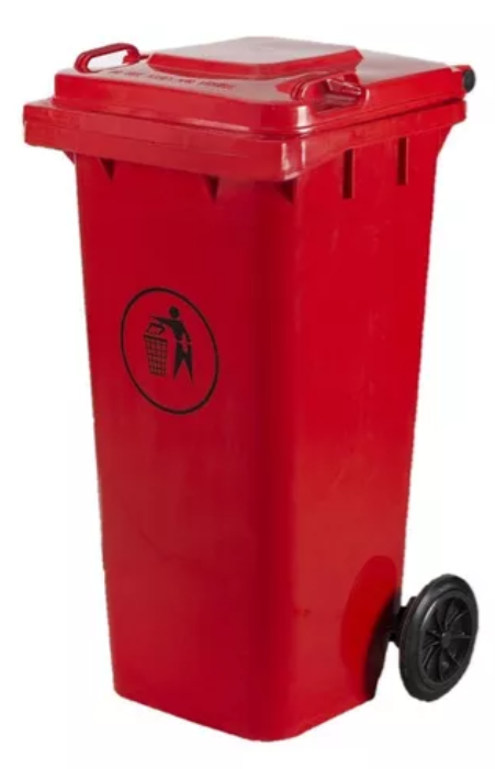 Contenedor De Basura 120 Litros Color Rojo-0