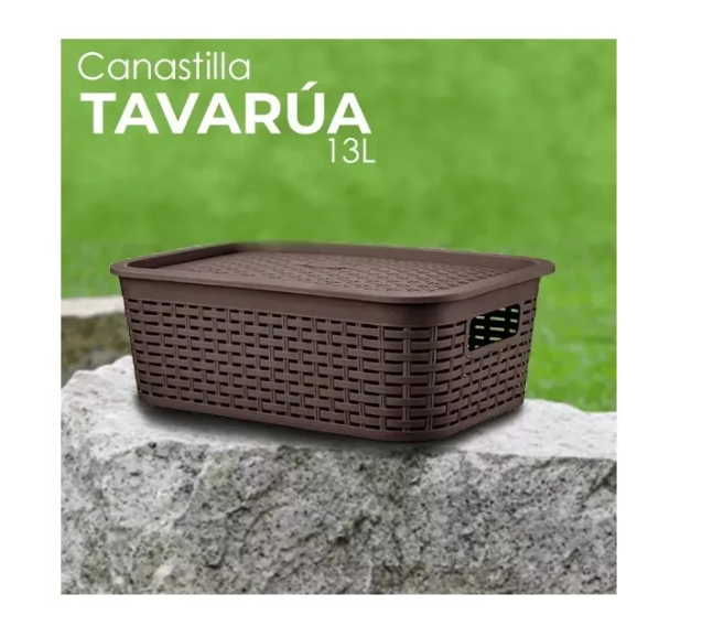 Caja Organizadora Canastilla Ratán 13 Lt.-1